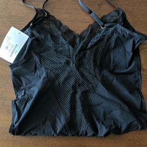 New Hanro Eleonora black lace body suit